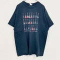 古着 used　半袖プリントTシャツ　レトロデザイン　クルーネック　バンド　ギター　楽器　黒　ブラック　XLサイズ