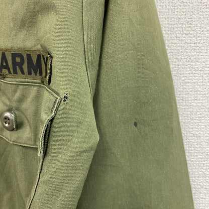 70s　U.S.ARMY　米軍　長袖ミリタリーシャツ　ユーティリティシャツ　フェード　ヴィンテージ　カーキ