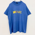 古着 used　半袖プリントTシャツ　90s　ヴィンテージ　レトロデザイン　クルーネック　シングルステッチ　青　ブルー　XLサイズ