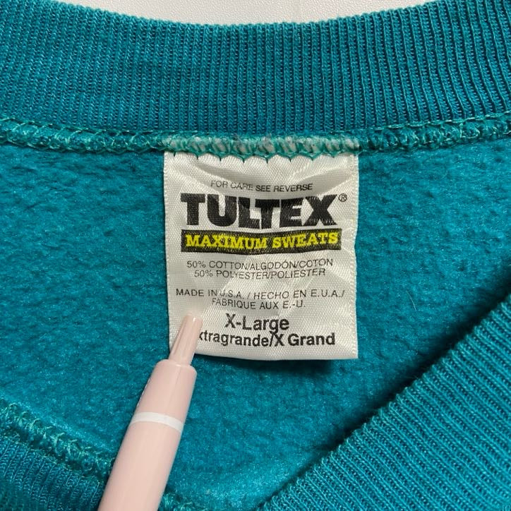 80s～　TULTEX　タルテックス　スウェット/トレーナー　USA製　水色　ビッグシルエット　XLサイズ