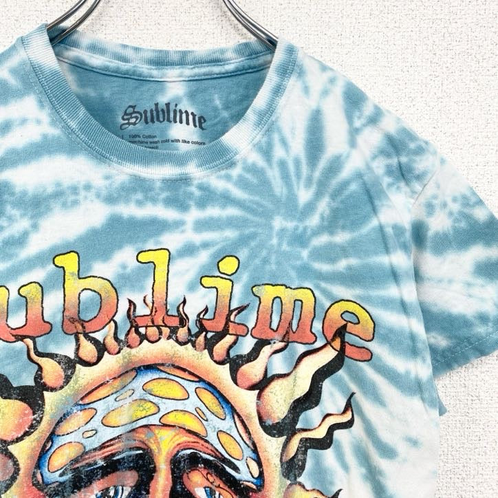 古着 used　半袖バンドプリントTシャツ　サブライム　スかパンク　ダブ　音楽　タイダイ　クルーネック　レトロデザイン　Lサイズ