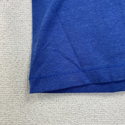 古着 used　半袖プリントTシャツ　90s　ヴィンテージ　レトロデザイン　クルーネック　シングルステッチ　青　ブルー　XLサイズ