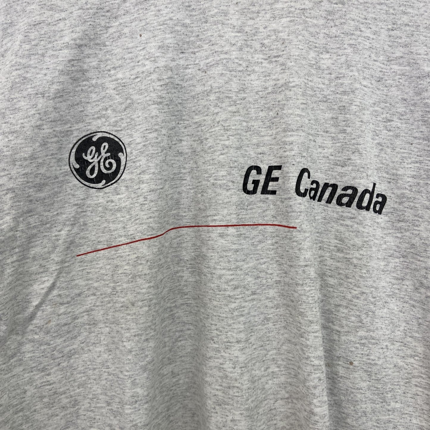 古着 used　半袖プリントTシャツ　90s　ヴィンテージ　企業ロゴ　レトロデザイン　クルーネック　シングルステッチ　灰　グレー