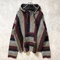 古着 used　長袖メキシカンパーカー　ニット　セーター　プルオーバー　オーバーサイズ　ヴィンテージ　vintage　XXLサイズ