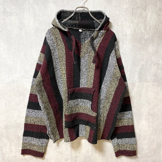 古着 used　長袖メキシカンパーカー　ニット　セーター　プルオーバー　オーバーサイズ　ヴィンテージ　vintage　XXLサイズ