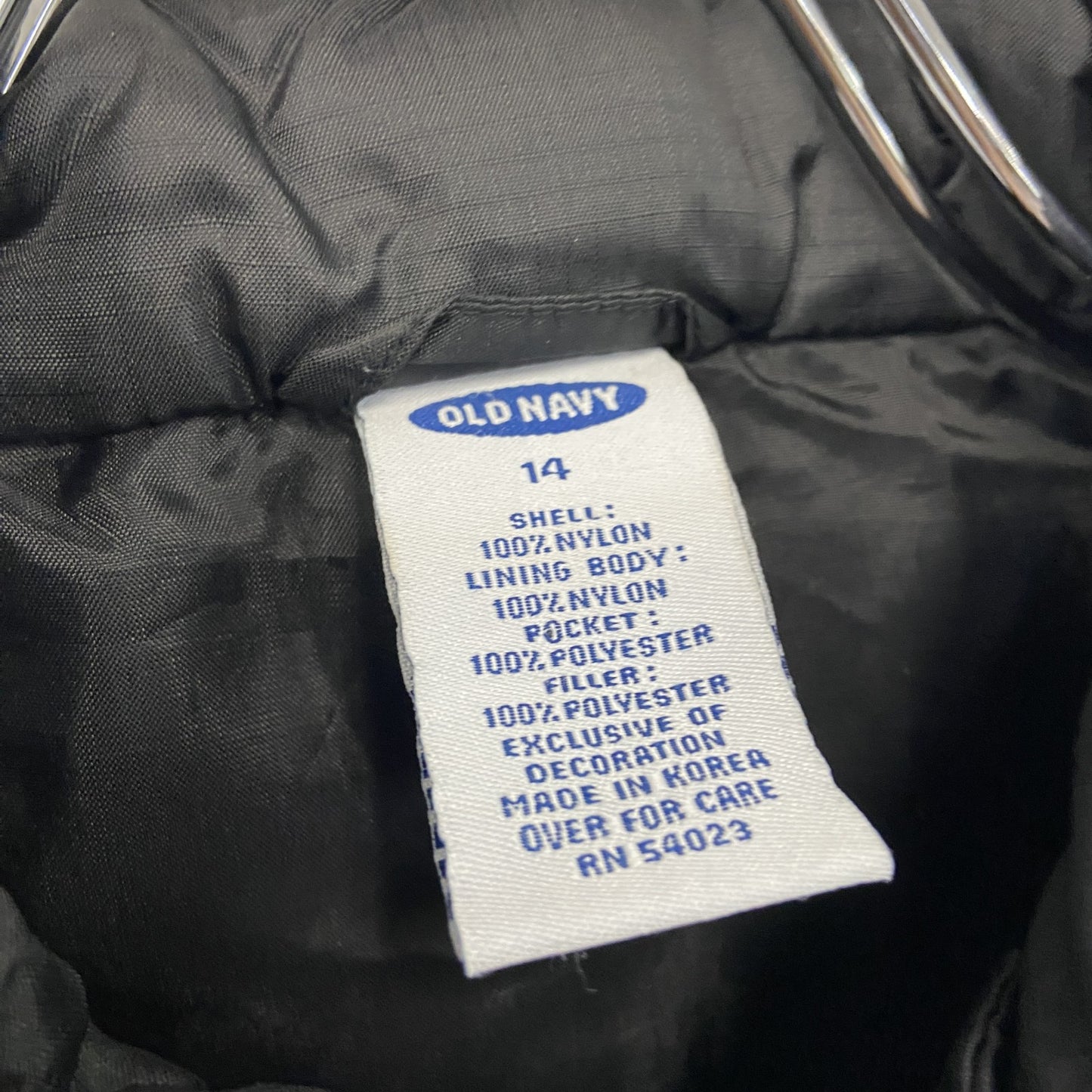 OLD NAVY　オールドネイビー　フィッシングベスト　中綿入り　黒　ブラック　14サイズ