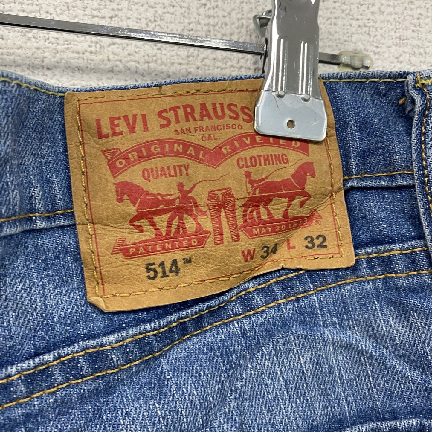 Levi’ｓ　リーバイス　514　デニムパンツ/ジーンズ　縦落ち　鬼ヒゲ　ジップフライ　インディゴ　W34サイズ