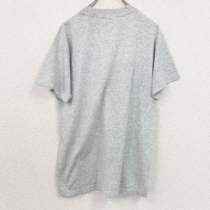 古着 used　半袖プリントTシャツ　90s　ヴィンテージ　企業ロゴ　レトロデザイン　クルーネック　シングルステッチ　灰　グレー