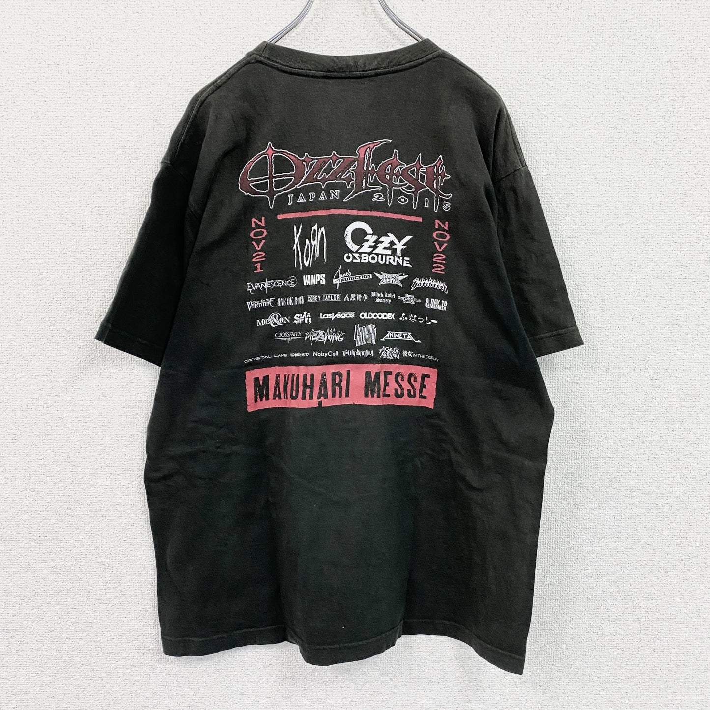 Ozzfest Japan 2015　オズフェスジャパン　半袖プリントTシャツ　黒　ブラック　XLサイズ