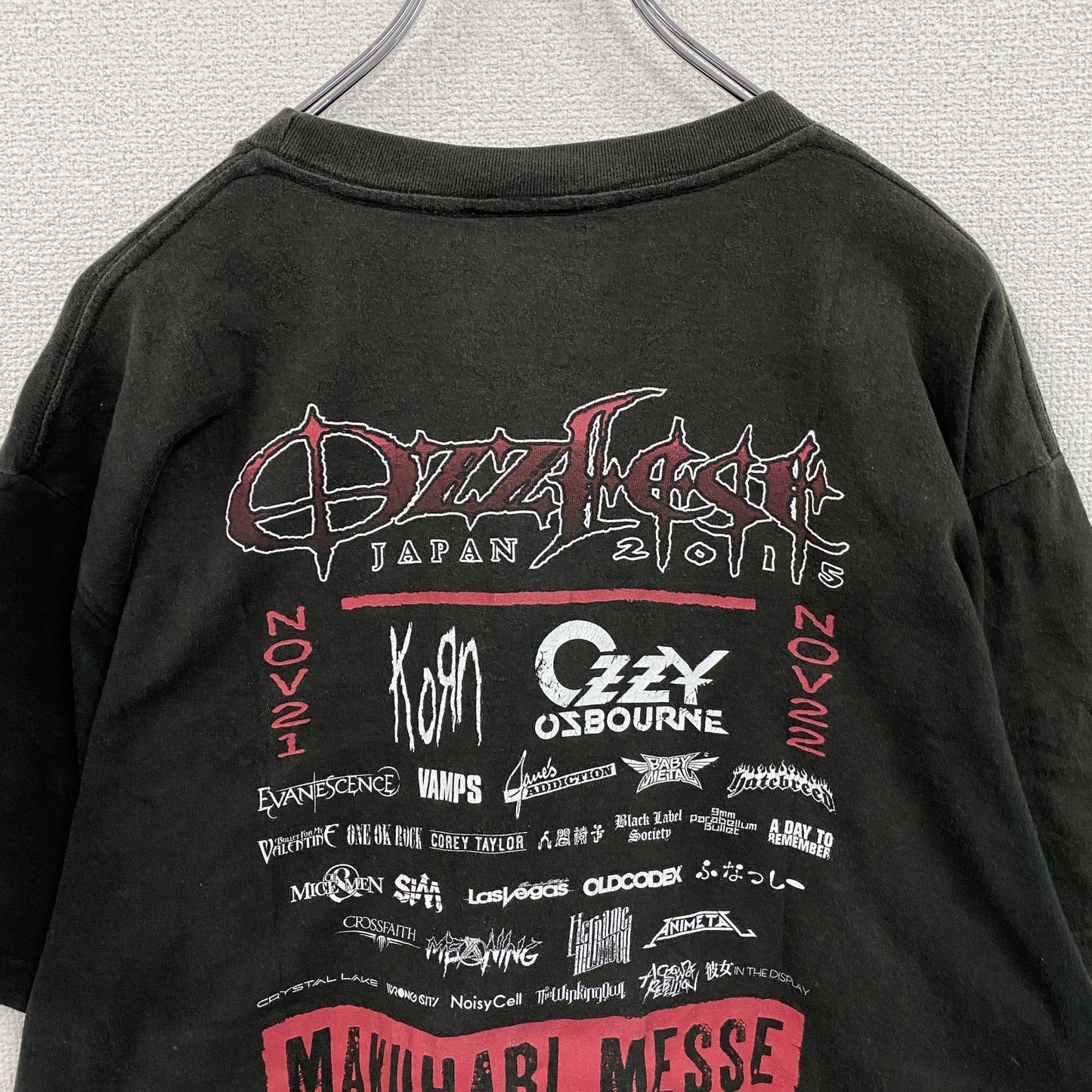Ozzfest Japan 2015　オズフェスジャパン　半袖プリントTシャツ　黒　ブラック　XLサイズ