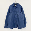 古着 used　L.L.Bean　エルエルビーン 　長袖ワークシャツジャケット　ネイビー　コットン　裏地チェック　Lサイズ