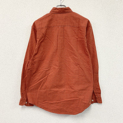 GAP　ギャップ　長袖ボタンダウンシャツ　オックスフォードシャツ　チェック柄　オレンジ　XSサイズ