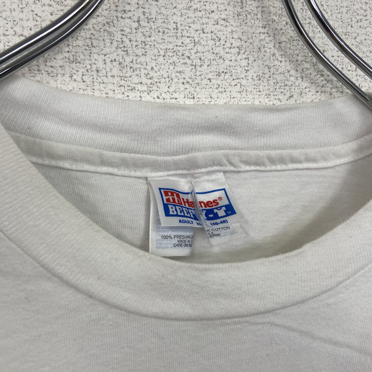 古着 used　Hanes　半袖プリントTシャツ　HAWAII　レトロ　クルーネック　シングルステッチ　白　ホワイト　XLサイズ
