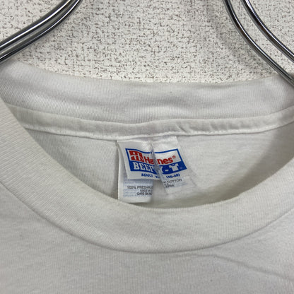 古着 used　Hanes　半袖プリントTシャツ　HAWAII　レトロ　クルーネック　シングルステッチ　白　ホワイト　XLサイズ