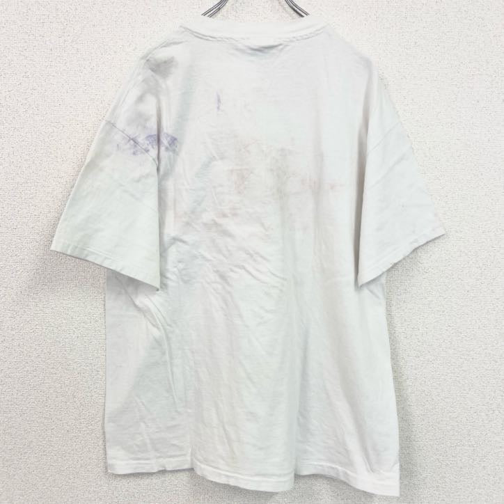 古着 used　Hanes　半袖プリントTシャツ　HAWAII　レトロ　クルーネック　シングルステッチ　白　ホワイト　XLサイズ