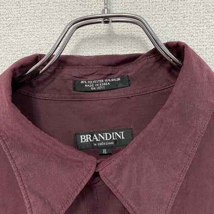 BRANDINI　ブランディニ　長袖シャツ　フェイクスエード　ボルドー　XLサイズ