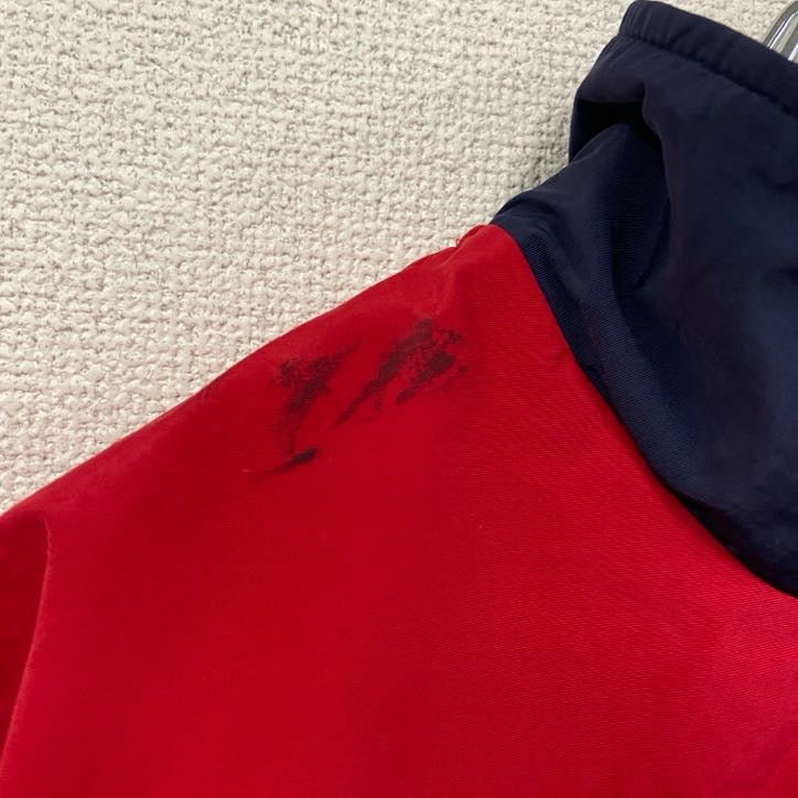 ～90s　GAME　SPORTSWEAR LTD　ハーフジップナイロンプルオーバー　星条旗　ヴィンテージ　レッド　ネイビー　Lサイズ
