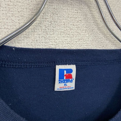 古着 used　RUSSELL　ラッセル　半袖プリントTシャツ　レトロ　クルーネック　シングルステッチ　ネイビー　XLサイズ