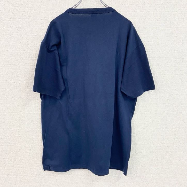 古着 used　RUSSELL　ラッセル　半袖プリントTシャツ　レトロ　クルーネック　シングルステッチ　ネイビー　XLサイズ
