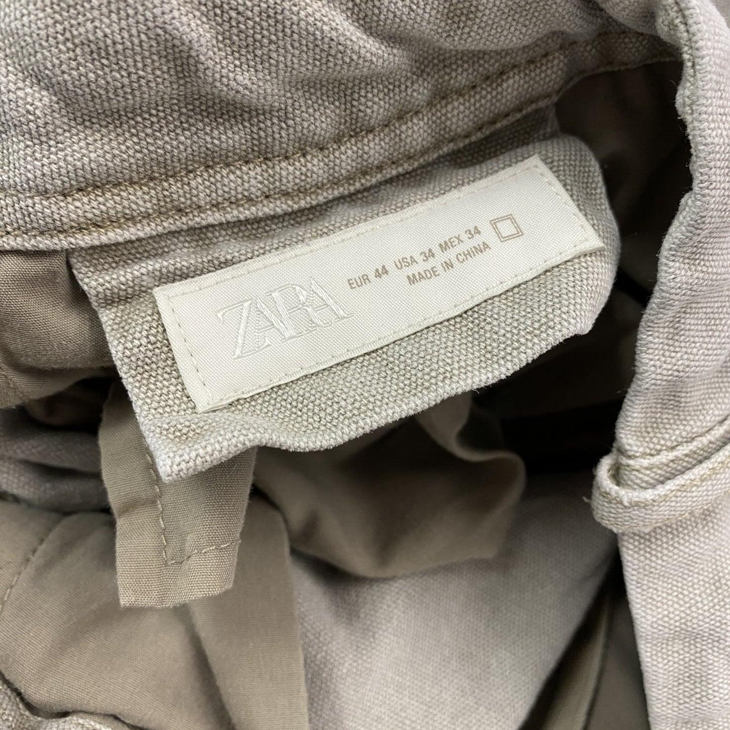 ZARA　ザラ　DNWR　フライトカーゴパンツ　カーゴパンツ　グレージュ　34サイズ