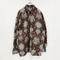 古着 used　BATIK Excellent　長袖総柄シャツ　レトロデザイン　幾何学模様　フロントポケット　XXXLサイズ