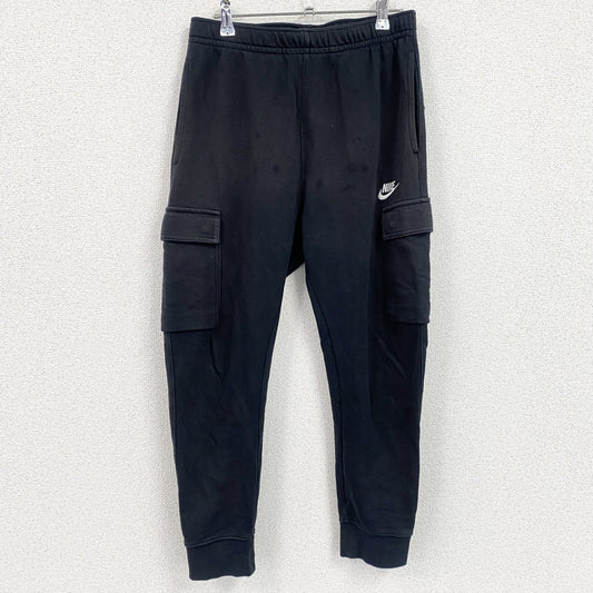 NIKE　ナイキ　スウェットカーゴパンツ　スウッシュ　刺繍ロゴ　黒　ブラック　Mサイズ