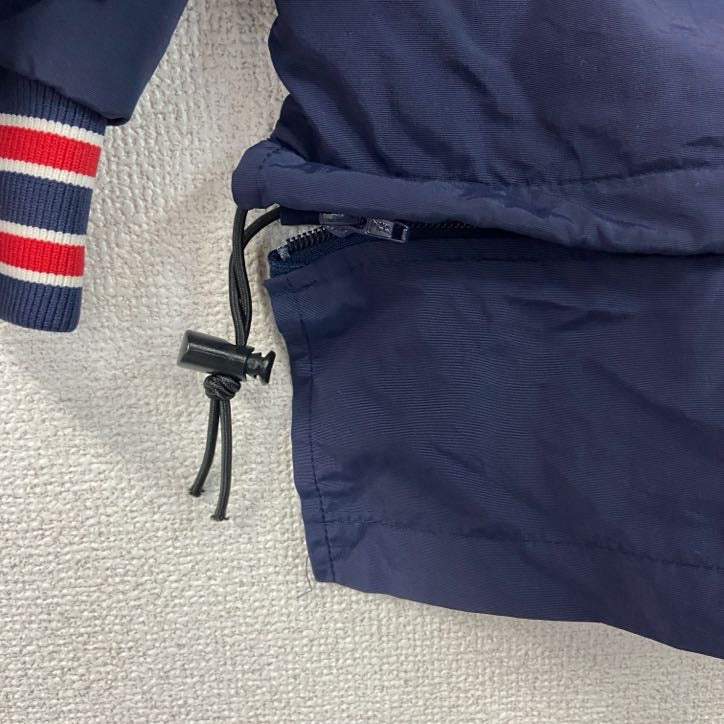 ～90s　GAME　SPORTSWEAR LTD　ハーフジップナイロンプルオーバー　星条旗　ヴィンテージ　レッド　ネイビー　Lサイズ