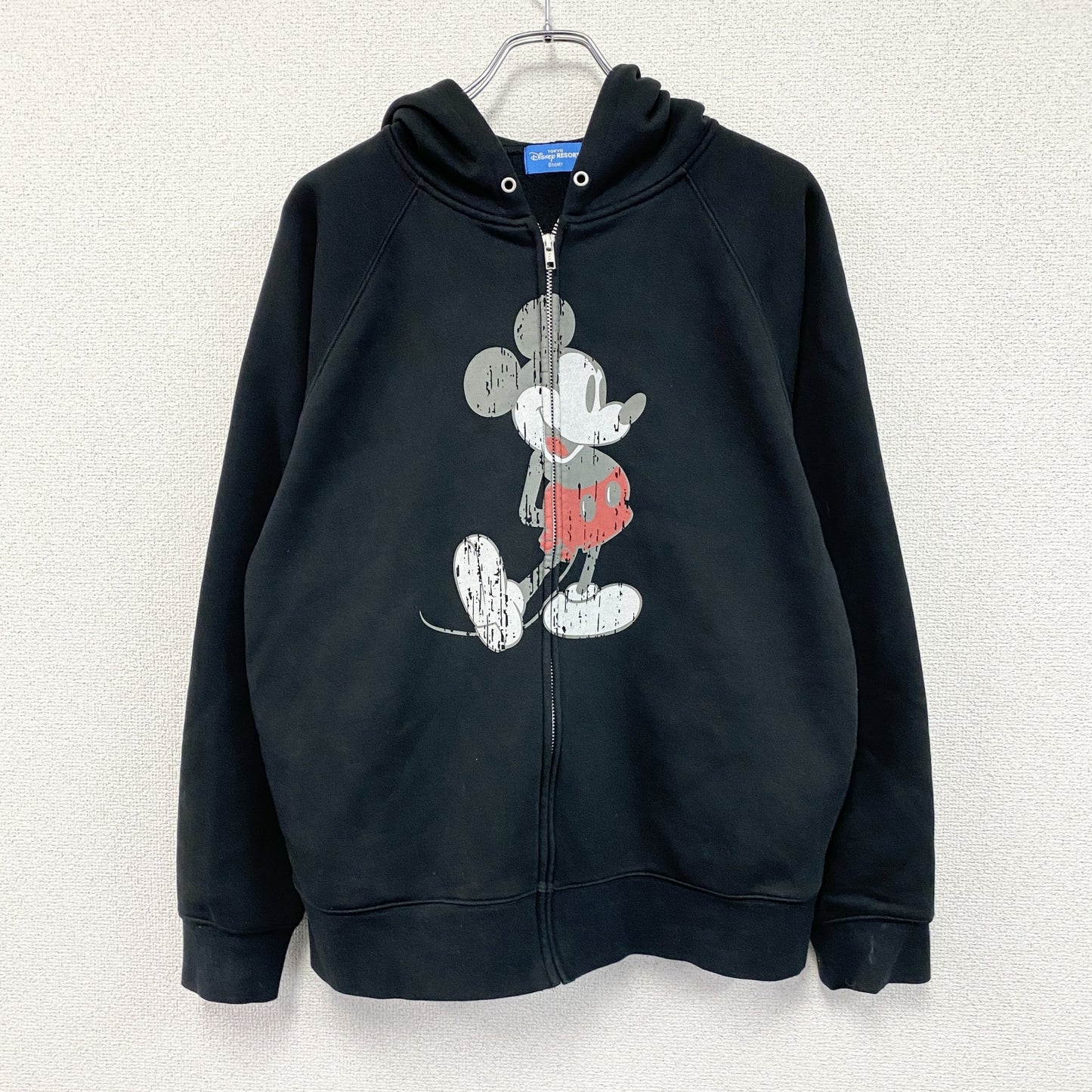 Disney　ディズニー　Mickey Mouse　ミッキーマウス　フルジップスウェットパーカー/フーディー　黒　ブラック　Lサイズ