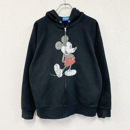 Disney　ディズニー　Mickey Mouse　ミッキーマウス　フルジップスウェットパーカー/フーディー　黒　ブラック　Lサイズ