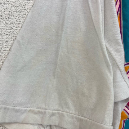 古着 used　半袖プリントTシャツ　90s　リゾート　ビーチ　レトロ　クルーネック　シングルステッチ　白　ホワイト　Mサイズ