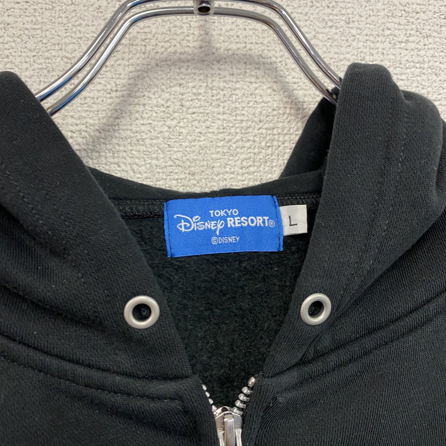 Disney　ディズニー　Mickey Mouse　ミッキーマウス　フルジップスウェットパーカー/フーディー　黒　ブラック　Lサイズ