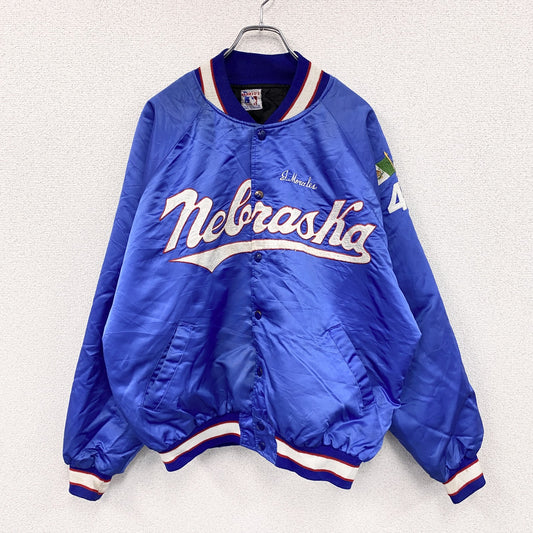 ～90s　MARIO'S　スタジャン/スタジアムジャケット　ヴィンテージ　中綿入り　青　ブルー　44サイズ