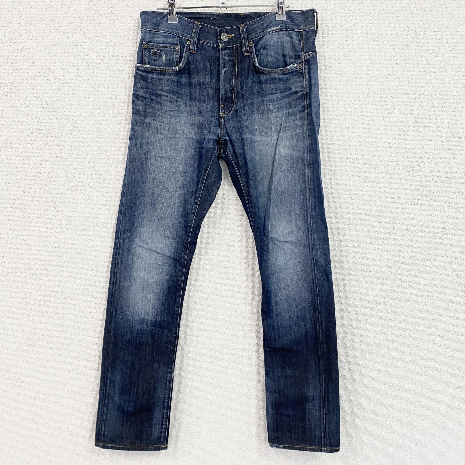 G-STAR RAW　ジースターロゥ　デニムパンツ/ジーンズ　ボタンフライ　縦落ち　フェード　インディゴ　32サイズ