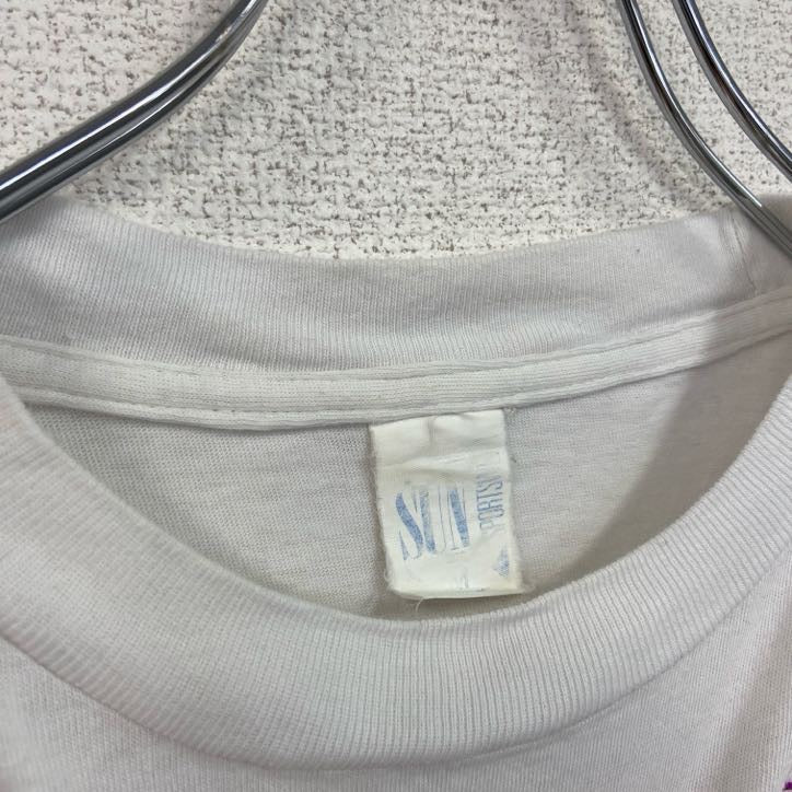 古着 used　半袖プリントTシャツ　90s　リゾート　ビーチ　レトロ　クルーネック　シングルステッチ　白　ホワイト　Mサイズ