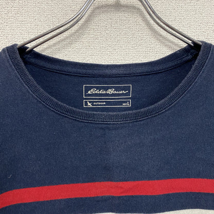 Eddie Bauer　エディーバウアー　長袖Tシャツ/ロンT　ボーダー　紺　ネイビー　Lサイズ　
