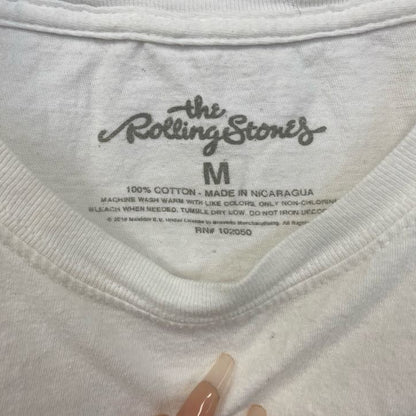 古着 used　半袖バンドプリントTシャツ　音楽　ローリングストーンズ　定番　ロック　白　ホワイト　Mサイズ