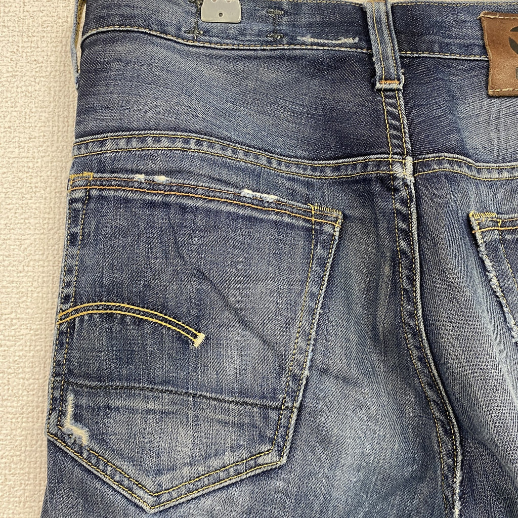 G-STAR RAW　ジースターロゥ　デニムパンツ/ジーンズ　ボタンフライ　縦落ち　フェード　インディゴ　32サイズ