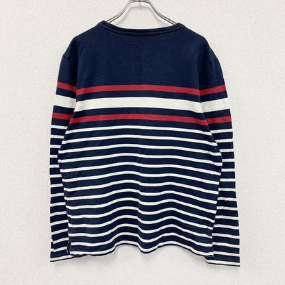 Eddie Bauer　エディーバウアー　長袖Tシャツ/ロンT　ボーダー　紺　ネイビー　Lサイズ　