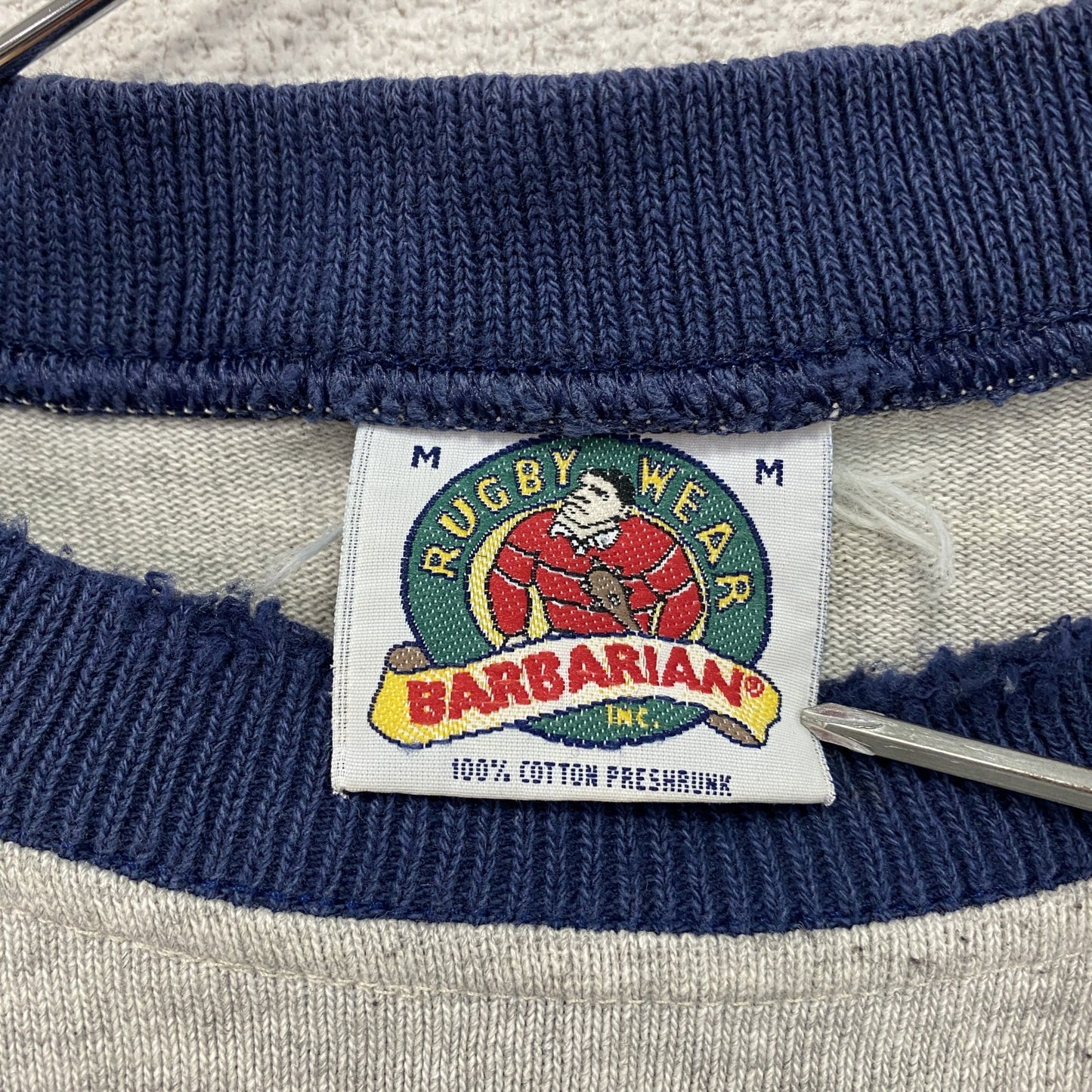90s　BARBARIAN　バーバリアン　リンガースウェット/トレーナー　ヴィンテージ　灰色　グレー　Mサイズ