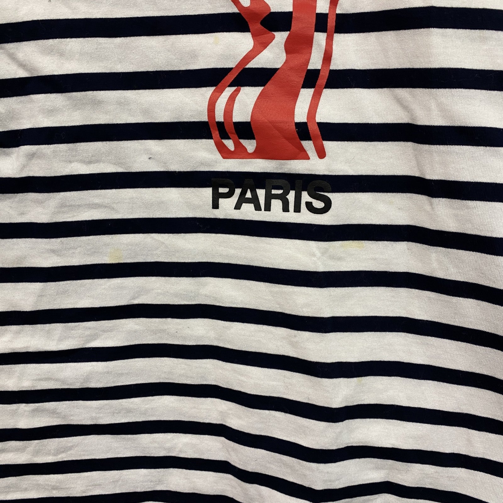PICCADILLY　ピカデリー　長袖Tシャツ/ロンT　ボーダー柄　デカロゴ　アーチプリント　黒　ブラック　白　ホワイト　Fサイズ
