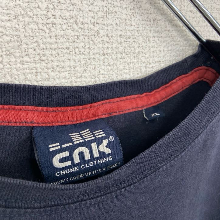 古着 used　CNK　半袖スポーツプリントTシャツ　バスケットボール　レトロデザイン　クルーネック　黒　ブラック　XLサイズ