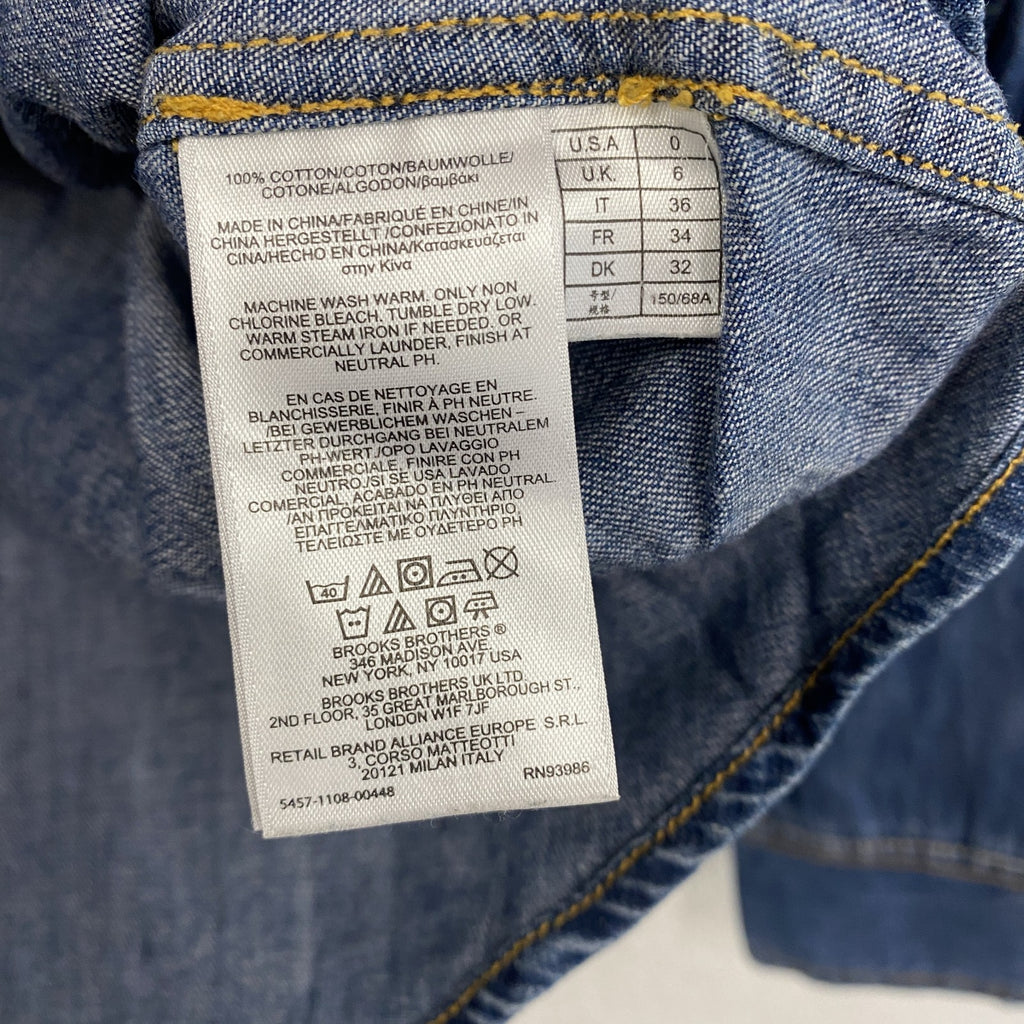 Brooks Brothers　ブルックスブラザーズ　長袖デニムシャツ　インディゴ　0サイズ
