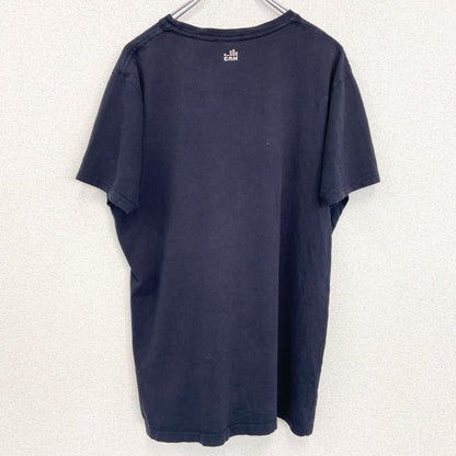 古着 used　CNK　半袖スポーツプリントTシャツ　バスケットボール　レトロデザイン　クルーネック　黒　ブラック　XLサイズ