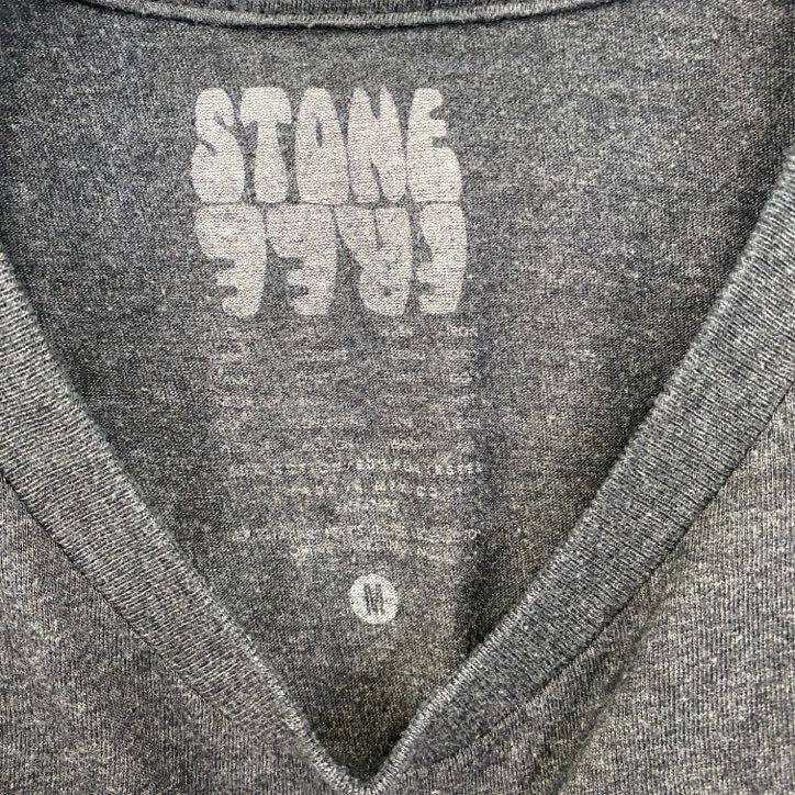 古着 used　半袖音楽プリントTシャツ　ジミヘンドリクス　ブルース　レトロデザイン　灰色　ダークグレー　Mサイズ