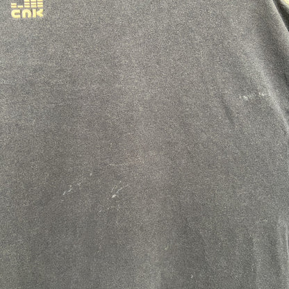 古着 used　CNK　半袖スポーツプリントTシャツ　バスケットボール　レトロデザイン　クルーネック　黒　ブラック　XLサイズ