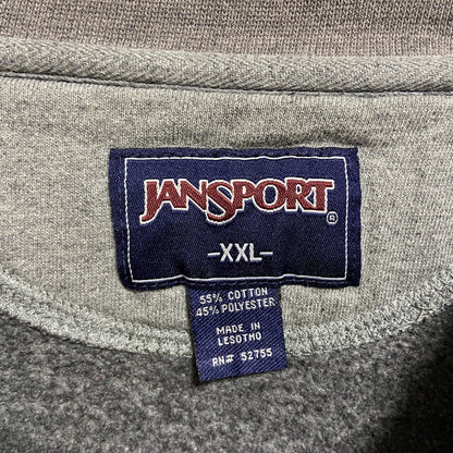 古着 used　JANSPORT　ジャンスポーツ　カレッジ刺繍スウェット　トレーナー　西ミシガン大学　グレー　2XLサイズ