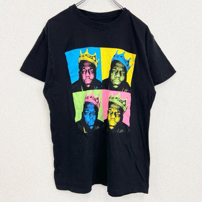 古着 used　B.L.G.　半袖プリントTシャツ　ノートリアス　ラップ　クルーネック　レトロデザイン　黒　ブラック　Lサイズ