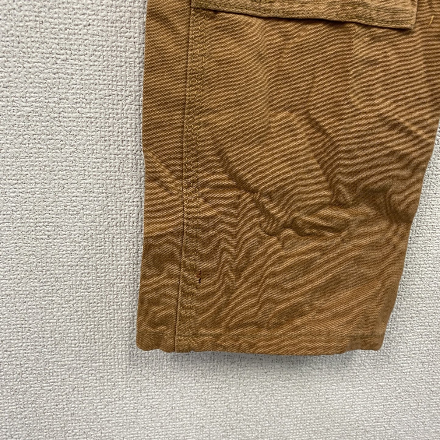 ノーブランド　ダメージ加工　ダブルニーペインターパンツ　ダックパンツ　BORO　襤褸　キャメル　