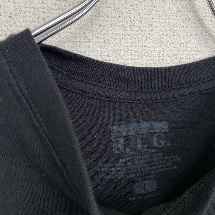 古着 used　B.L.G.　半袖プリントTシャツ　ノートリアス　ラップ　クルーネック　レトロデザイン　黒　ブラック　Lサイズ