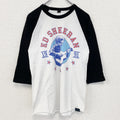 古着 used　Ed Sheeran　エドシーラン　七分袖プリントライブTシャツ　レトロ　クルーネック　白　ホワイト　Sサイズ